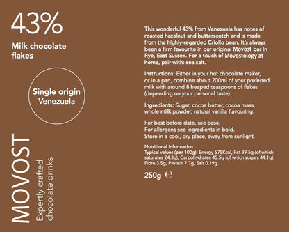 MOVOST® Milk hot chocolate flakes | 34% | Blend